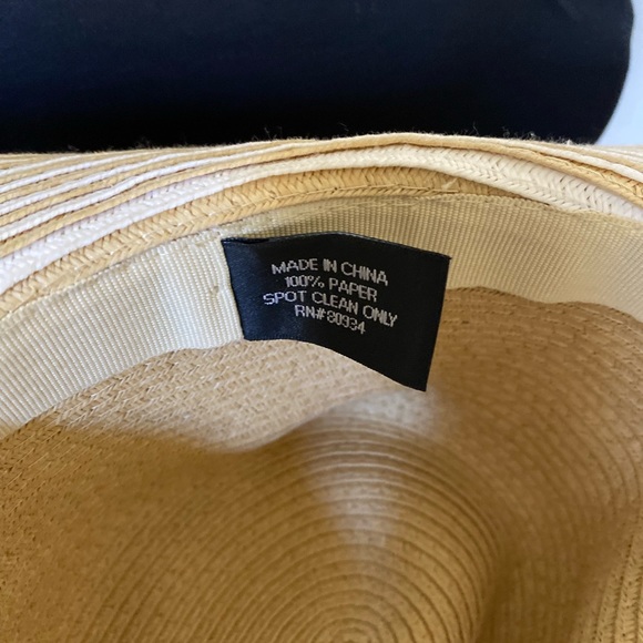 Natural & White Striped Wide Brim Hat - Picture 3 of 3